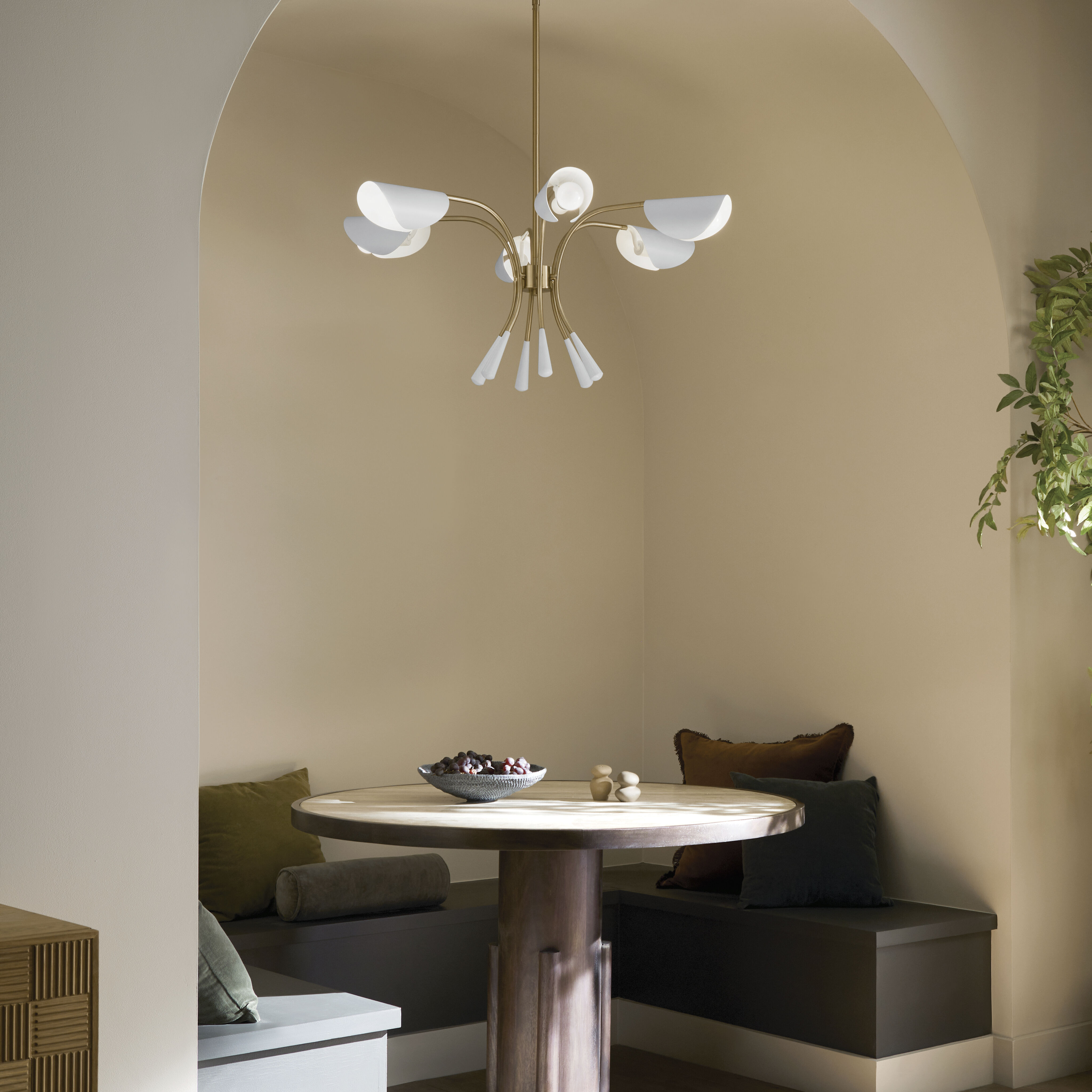 Arcus LED 39.25 inch Champagne Bronze with White Chandelier Ceiling Light